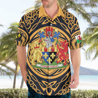Personalized Monmouthshire Wales Hawaiian Shirt Coat Of Arms Celtic Style - Wonder Print Shop