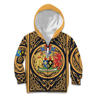 Personalized Monmouthshire Wales Kid Hoodie Coat Of Arms Celtic Style - Wonder Print Shop