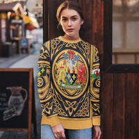 Personalized Monmouthshire Wales Ugly Christmas Sweater Coat Of Arms Celtic Style - Wonder Print Shop