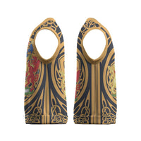 Personalized Monmouthshire Wales Christmas Knitted V-Neck Vest Coat Of Arms Celtic Style - Wonder Print Shop