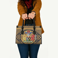 Personalized Monmouthshire Wales Leather Bag Coat Of Arms Celtic Style - Wonder Print Shop