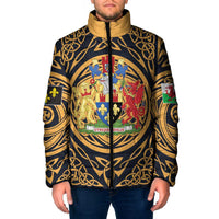 Personalized Monmouthshire Wales Padded Jacket Coat Of Arms Celtic Style - Wonder Print Shop