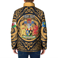 Personalized Monmouthshire Wales Padded Jacket Coat Of Arms Celtic Style - Wonder Print Shop
