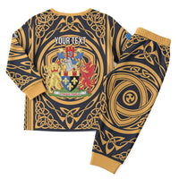 Personalized Monmouthshire Wales Christmas Pajama Set Coat Of Arms Celtic Style - Wonder Print Shop