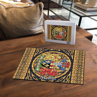 Personalized Monmouthshire Wales Puzzle Coat Of Arms Celtic Style - Wonder Print Shop