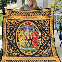 Personalized Monmouthshire Wales Quilt Coat Of Arms Celtic Style - Wonder Print Shop