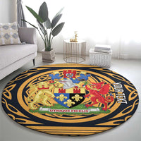 Personalized Monmouthshire Wales Round Carpet Coat Of Arms Celtic Style - Wonder Print Shop