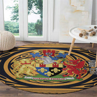 Personalized Monmouthshire Wales Round Carpet Coat Of Arms Celtic Style - Wonder Print Shop