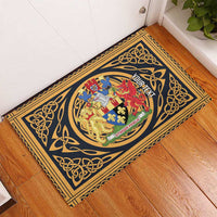 Personalized Monmouthshire Wales Rubber Doormat Coat Of Arms Celtic Style - Wonder Print Shop