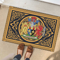 Personalized Monmouthshire Wales Rubber Doormat Coat Of Arms Celtic Style - Wonder Print Shop