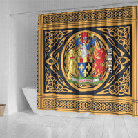 Personalized Monmouthshire Wales Shower Curtain Coat Of Arms Celtic Style - Wonder Print Shop
