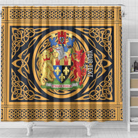 Personalized Monmouthshire Wales Shower Curtain Coat Of Arms Celtic Style - Wonder Print Shop