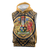 Personalized Monmouthshire Wales Sleeveless Hoodie Coat Of Arms Celtic Style - Wonder Print Shop