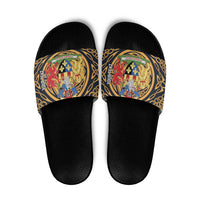 Personalized Monmouthshire Wales Slide Sandals Coat Of Arms Celtic Style - Wonder Print Shop
