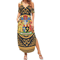 Personalized Monmouthshire Wales Summer Maxi Dress Coat Of Arms Celtic Style - Wonder Print Shop