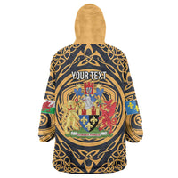 Personalized Monmouthshire Wales Wearable Blanket Hoodie Coat Of Arms Celtic Style - Wonder Print Shop