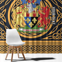 Personalized Monmouthshire Wales Window Curtain Coat Of Arms Celtic Style - Wonder Print Shop