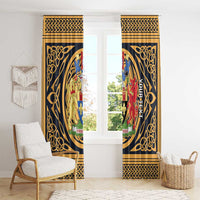 Personalized Monmouthshire Wales Window Curtain Coat Of Arms Celtic Style - Wonder Print Shop