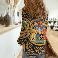 Personalized Monmouthshire Wales Women Casual Shirt Coat Of Arms Celtic Style - Wonder Print Shop