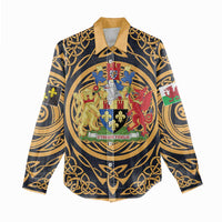 Personalized Monmouthshire Wales Women Casual Shirt Coat Of Arms Celtic Style - Wonder Print Shop