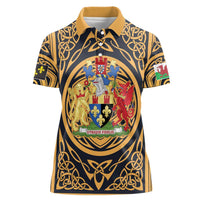Personalized Monmouthshire Wales Women Polo Shirt Coat Of Arms Celtic Style - Wonder Print Shop