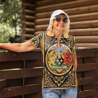 Personalized Monmouthshire Wales Women Polo Shirt Coat Of Arms Celtic Style - Wonder Print Shop