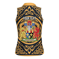 Personalized Monmouthshire Wales Women Sleeveless Polo Shirt Coat Of Arms Celtic Style - Wonder Print Shop