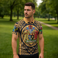 Personalized Monmouthshire Wales Zipper Polo Shirt Coat Of Arms Celtic Style - Wonder Print Shop