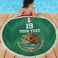 Custom Mexico Football Beach Blanket El Tricolor World Cup Style - Wonder Print Shop