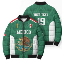 Custom Mexico Football Bomber Puffer Jacket El Tricolor World Cup Style - Wonder Print Shop