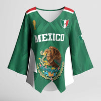 Custom Mexico Football Kimono Sleeve Blouse El Tricolor World Cup Style - Wonder Print Shop