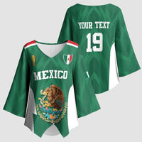 Custom Mexico Football Kimono Sleeve Blouse El Tricolor World Cup Style - Wonder Print Shop