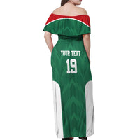 Custom Mexico Football Off Shoulder Maxi Dress El Tricolor World Cup Style - Wonder Print Shop