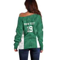 Custom Mexico Football Off Shoulder Sweater El Tricolor World Cup Style - Wonder Print Shop