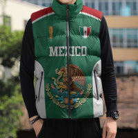 Custom Mexico Football Sleeveless Puffer Jacket El Tricolor World Cup Style - Wonder Print Shop