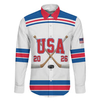 Custom USA Ice Hockey Family Matching Long Sleeve Bodycon Dress and Hawaiian Shirt Let’s Go Champions