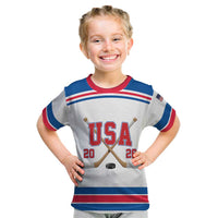 Custom USA Ice Hockey Kid T Shirt Let’s Go Champions