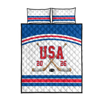 USA Ice Hockey Quilt Bed Set Let’s Go Champions