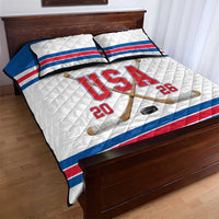 USA Ice Hockey Quilt Bed Set Let’s Go Champions