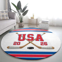 USA Ice Hockey Round Carpet Let’s Go Champions