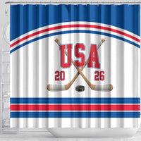 USA Ice Hockey Shower Curtain Let’s Go Champions