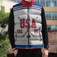 Custom USA Ice Hockey Sleeveless Puffer Jacket Let’s Go Champions