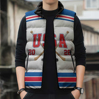 Custom USA Ice Hockey Sleeveless Puffer Jacket Let’s Go Champions