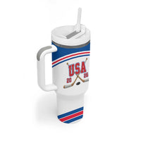 Custom USA Ice Hockey Tumbler With Handle Let’s Go Champions