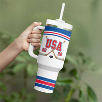 Custom USA Ice Hockey Tumbler With Handle Let’s Go Champions