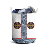 Cameroon Traditional Toghu Pattern Laundry Basket African Tribal Ndop Geometric Design