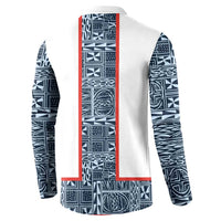 Cameroon Traditional Toghu Pattern Button Sweatshirt African Tribal Ndop Geometric Design