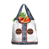 Cameroon Traditional Toghu Pattern Grocery Bag African Tribal Ndop Geometric Design