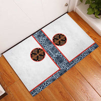 Cameroon Traditional Toghu Pattern Rubber Doormat African Tribal Ndop Geometric Design