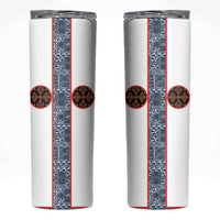 Cameroon Traditional Toghu Pattern Skinny Tumbler African Tribal Ndop Geometric Design